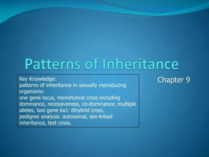 patterns of inheritance n.