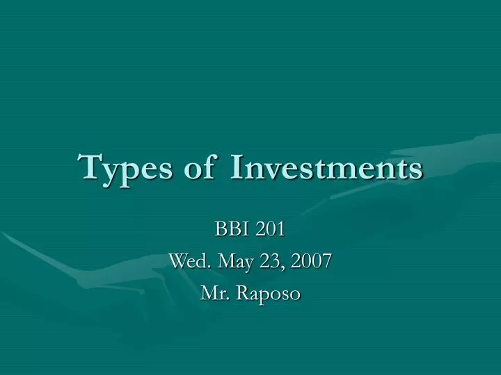types of investments n.