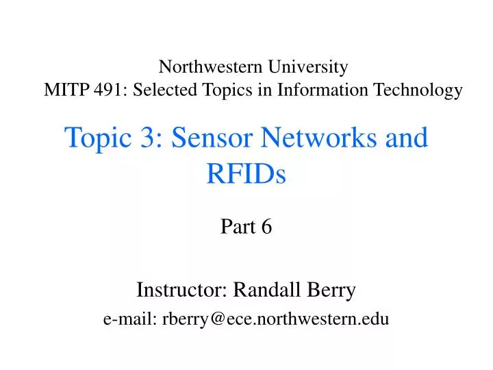topic 3 sensor networks and rfids n.
