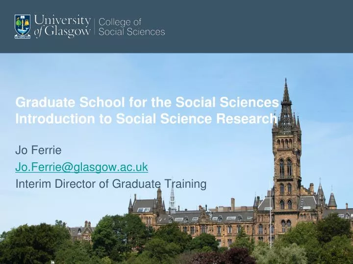 graduate school for the social sciences introduction to social science research n.