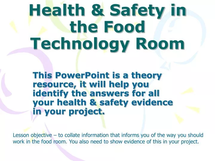 health safety in the food technology room n.