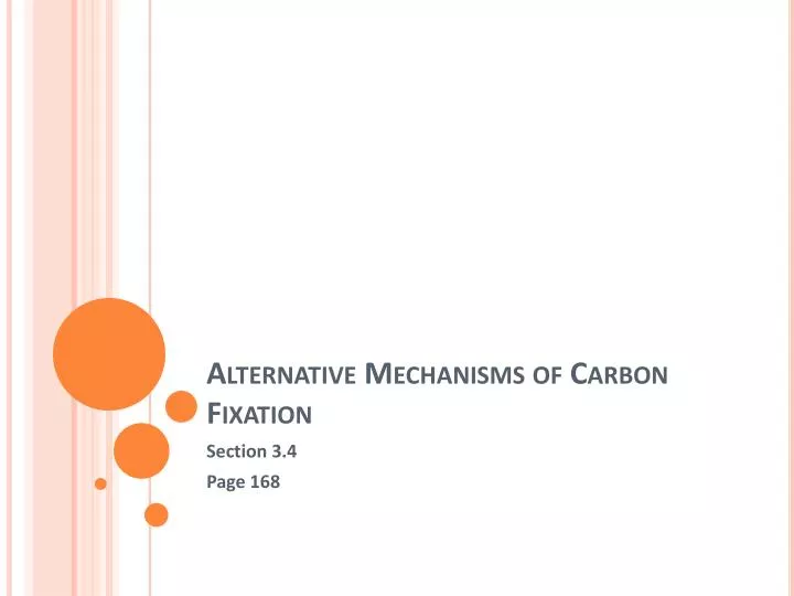 alternative mechanisms of carbon fixation n.