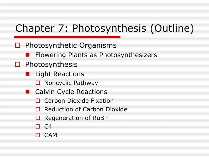 chapter 7 photosynthesis outline n.