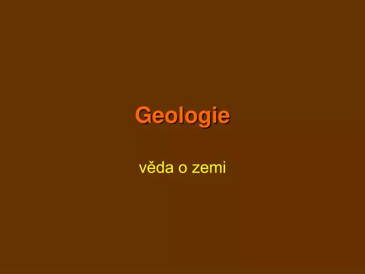 geologie n.