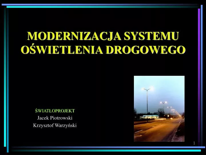 modernizacja systemu o wietlenia drogowego n.