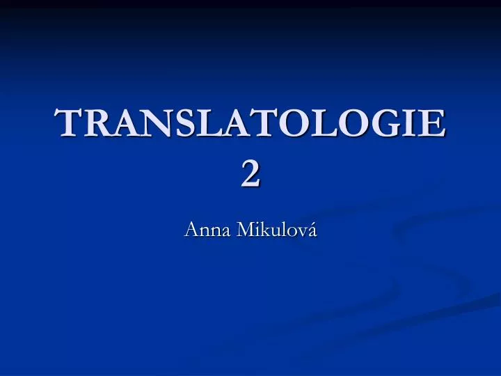 translatologie 2 n.