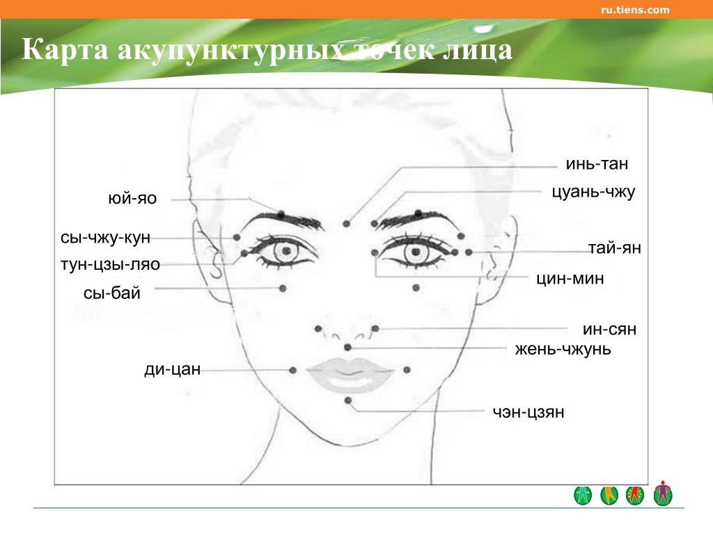 Точечный массаж лица для омоложения в домашних условиях схема