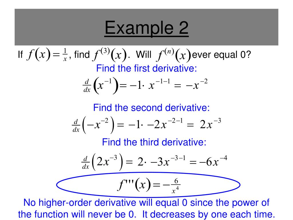 PPT - Section 2.3 – The Product and Quotient Rules and Higher-Order  Derivatives PowerPoint Presentation - ID:5781441