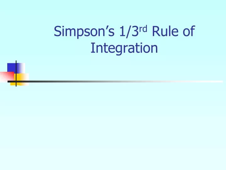simpson s 1 3 rd rule of integration n.