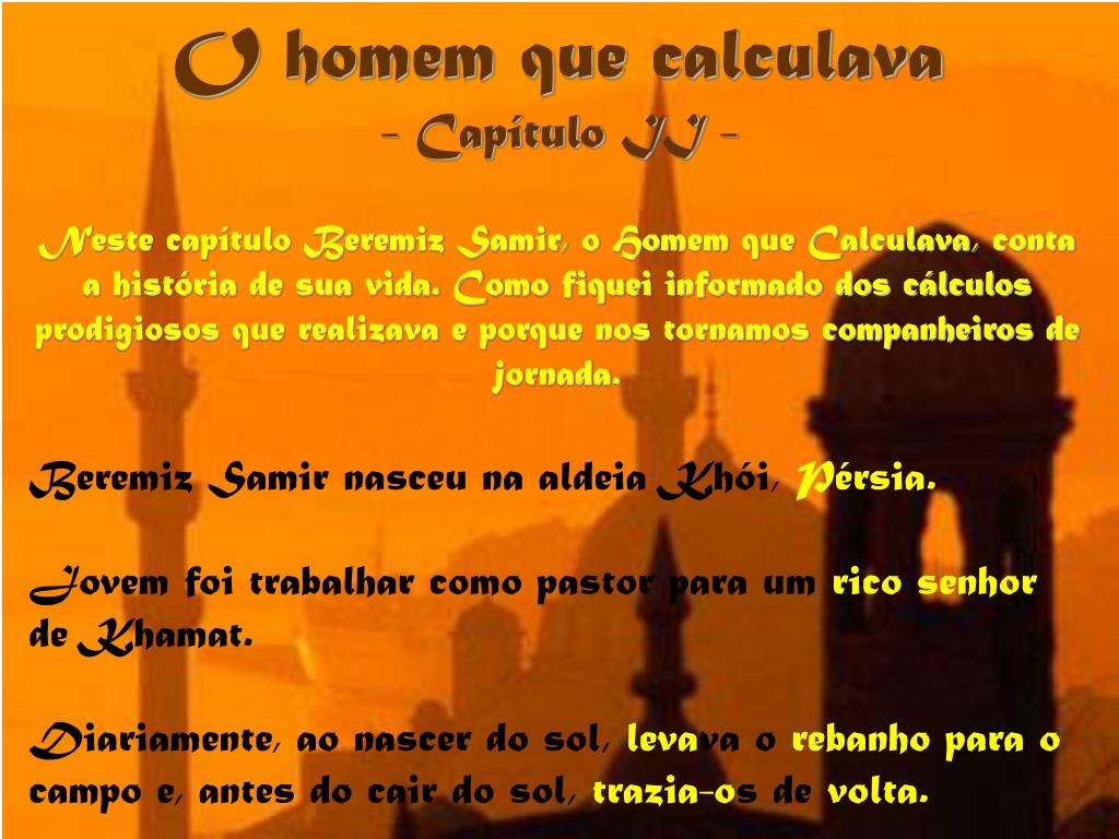 PPT - O homem que calculava Malba Tahan PowerPoint Presentation