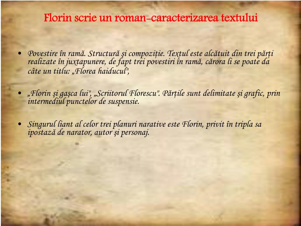 PPT - Florin scrie un roman de Mircea Cartarescu PowerPoint Presentation -  ID:5782073