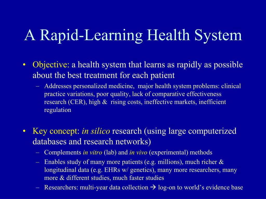 Ppt A Rapid Learning Health System Powerpoint Presentation Free Download Id
