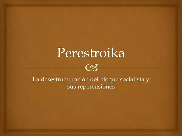 perestroika n.