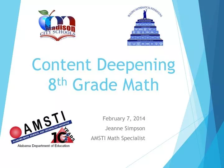 content deepening 8 th grade math n.