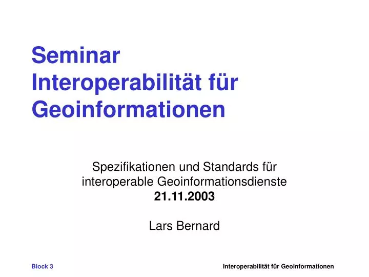 seminar interoperabilit t f r geoinformationen n.