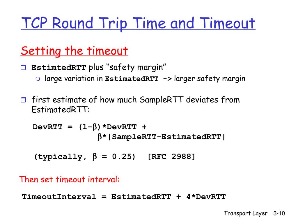 tcp round trip time calculation