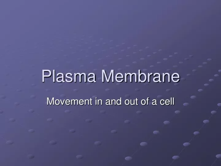 plasma membrane n.