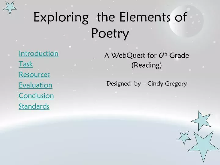 exploring the elements of poetry n.