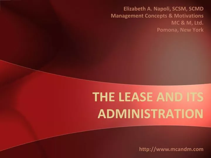 the lease and its administration n.