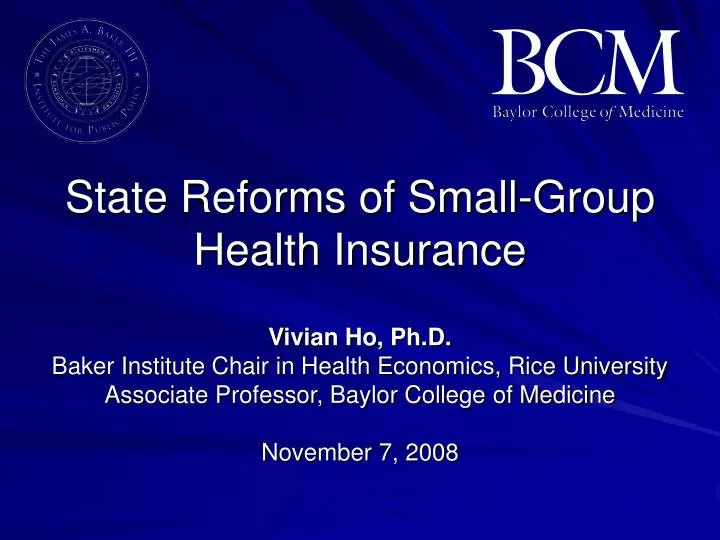 state reforms of small group health insurance n.