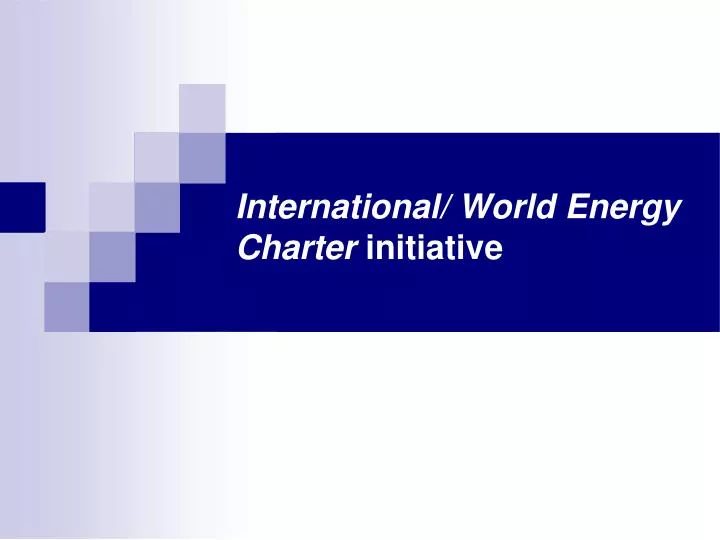 international world energy charter initiative n.