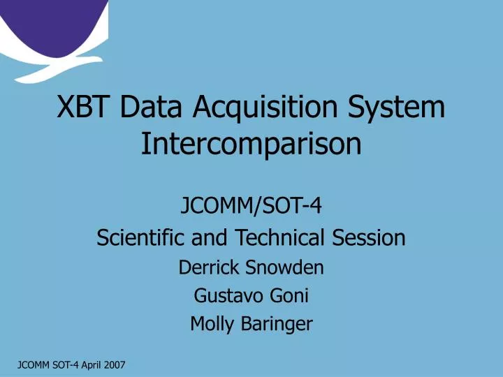 xbt data acquisition system intercomparison n.