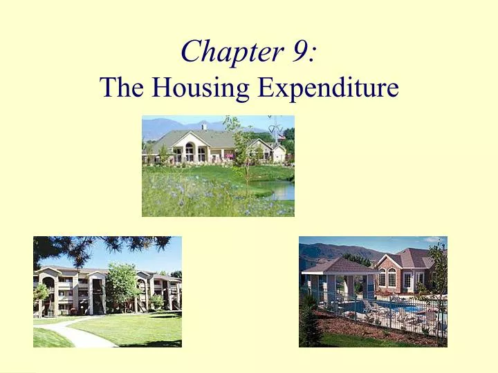 chapter 9 the housing expenditure n.