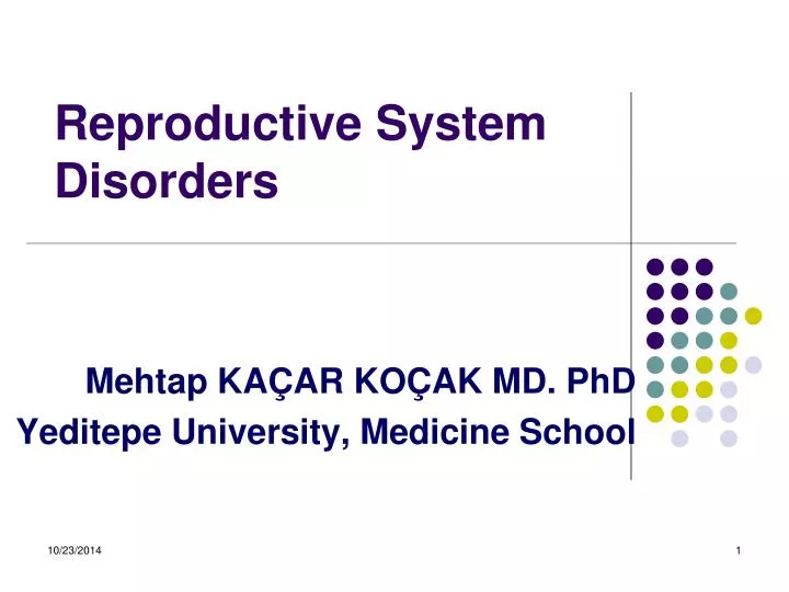 reproductive system disorders n.