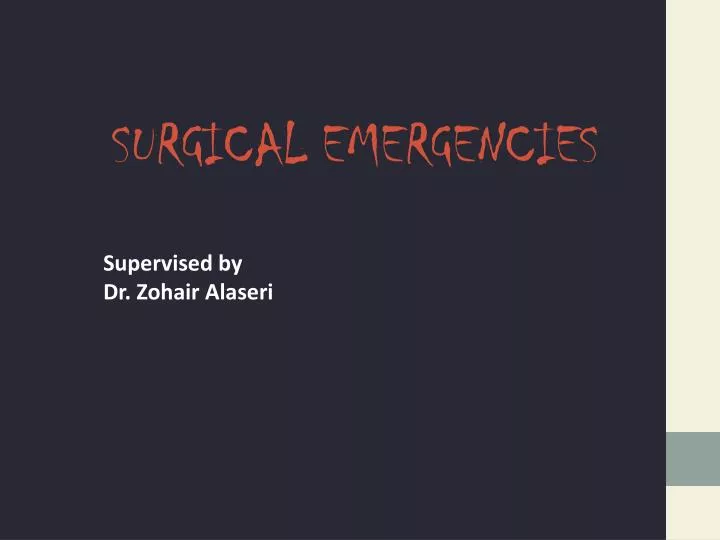 surgical emergencies n.