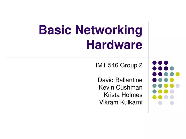 basic networking hardware n.
