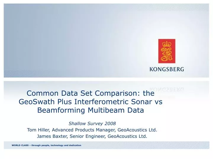 common data set comparison the geoswath plus interferometric sonar vs beamforming multibeam data n.