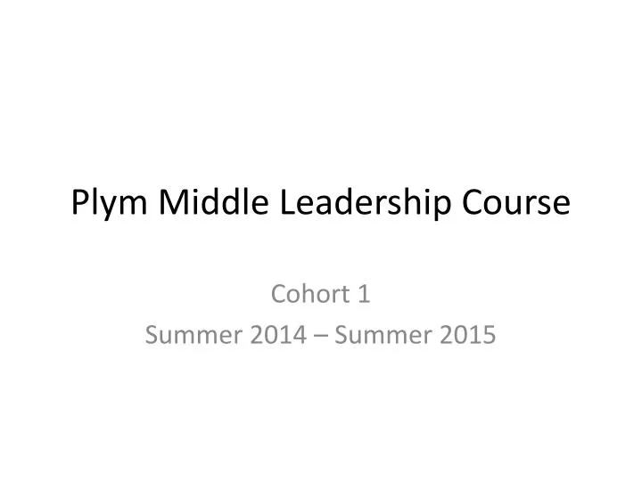 plym middle leadership course n.