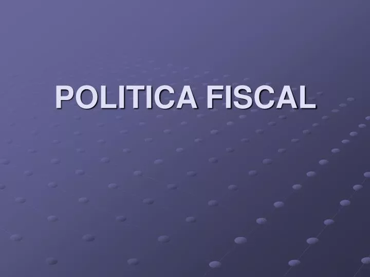 politica fiscal n.