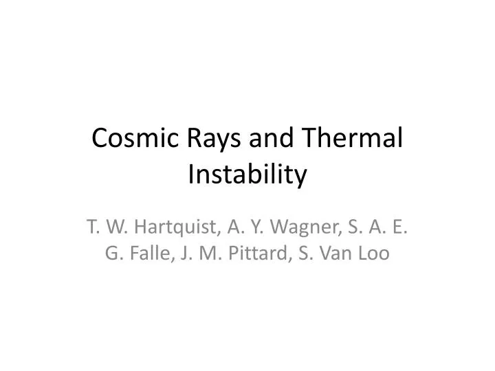 cosmic rays and thermal instability n.
