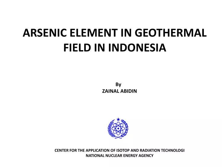 arsenic element in geothermal field in indonesia n.