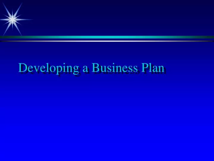 developing a business plan n.