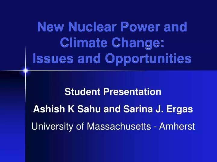 new nuclear power and climate change issues and opportunities n.