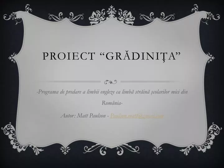 Ppt Proiect Grădiniţa Powerpoint Presentation Free Download