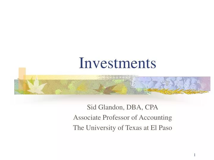 investments n.