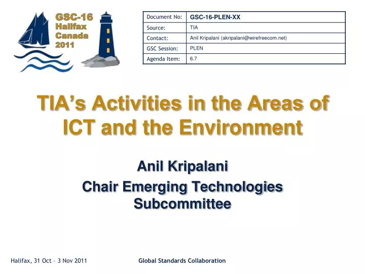 tia s activities in the areas of ict and the environment n.
