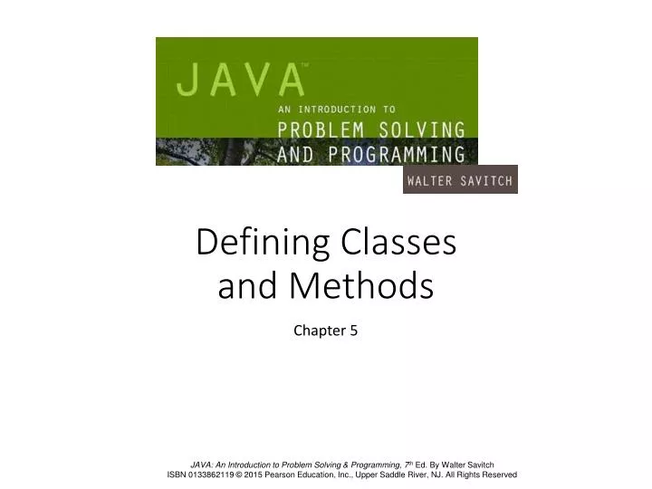 defining classes and methods n.