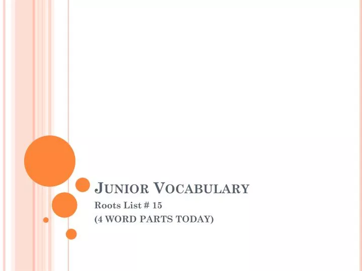 junior vocabulary n.