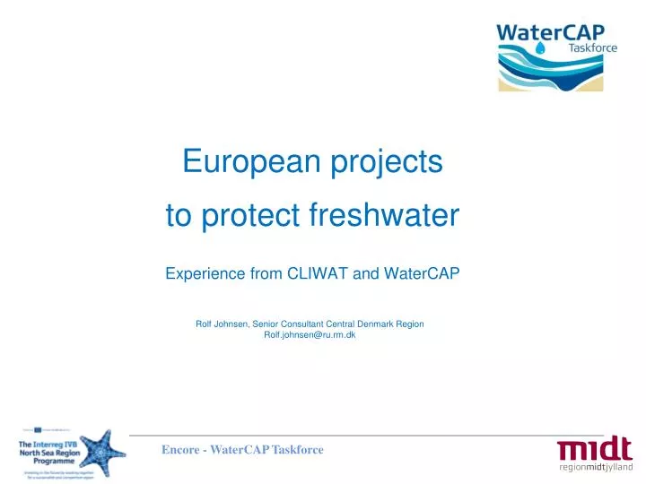 european projects to protect freshwater experience from cliwat and watercap n.
