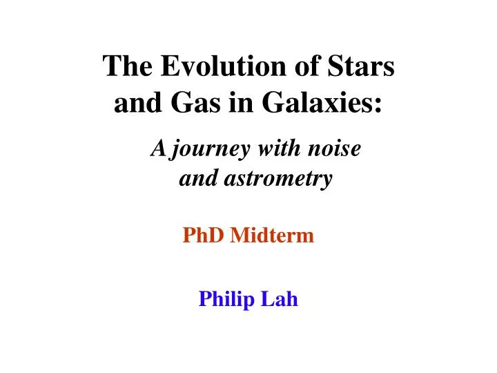 the evolution of stars and gas in galaxies n.