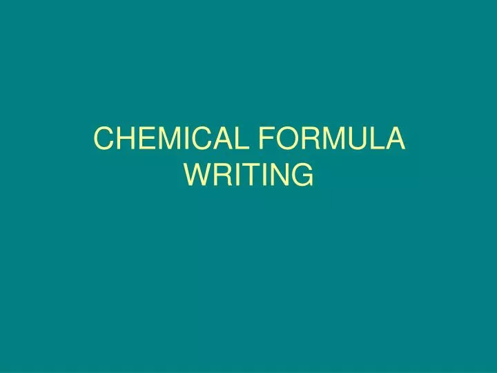 chemical formula writing n.