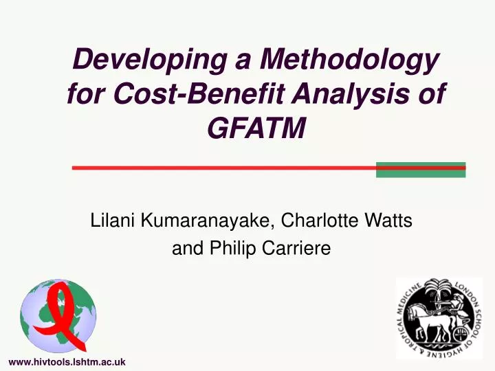 developing a methodology for cost benefit analysis of gfatm n.