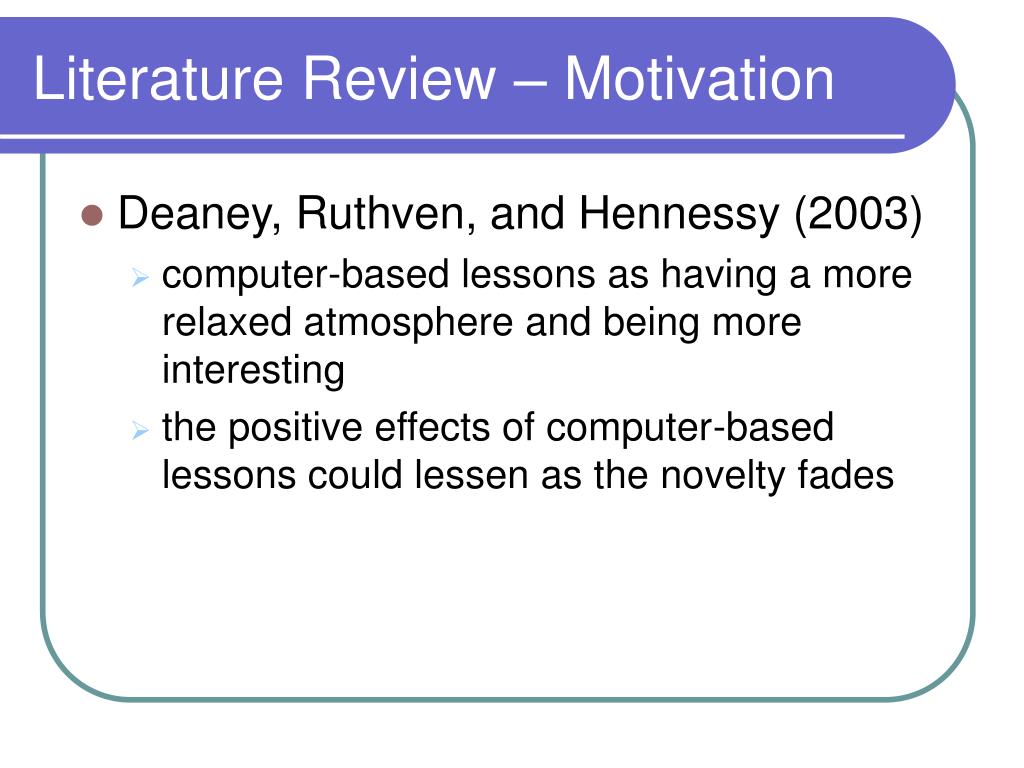 literature review on impact of motivation
