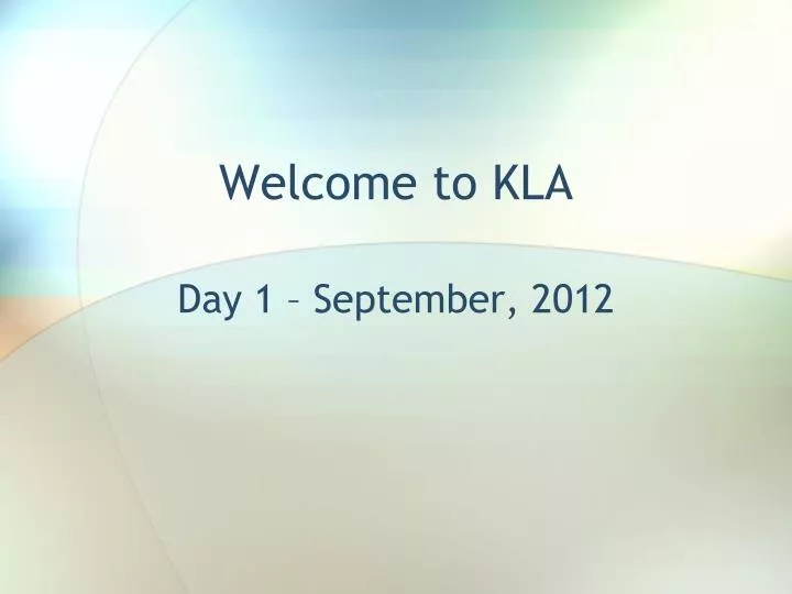welcome to kla n.