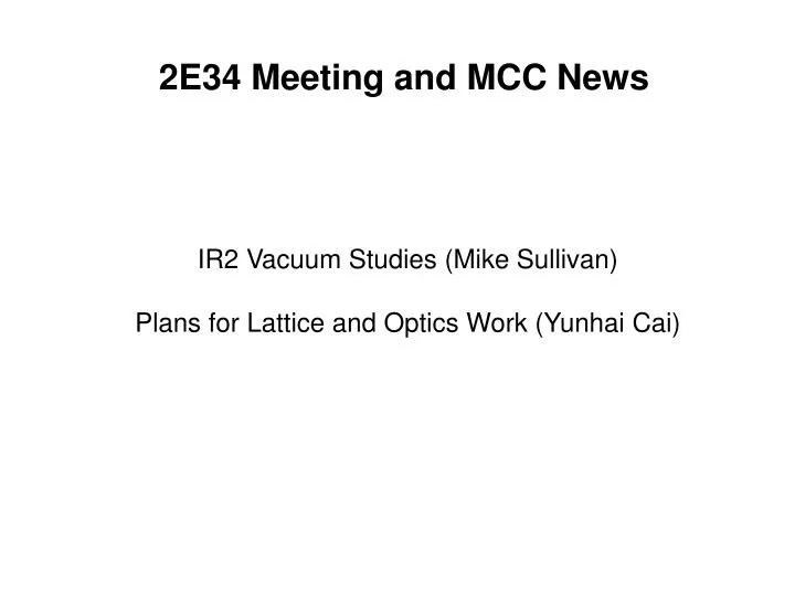 2e34 meeting and mcc news n.
