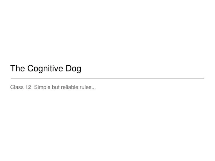 the cognitive dog n.